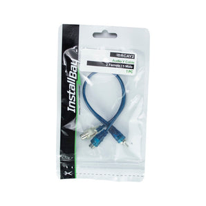 Install Bay IBRCAY2 Compact End Blue RCA Cables 1 Male 2 Females 6 in - Each