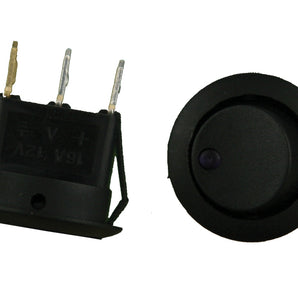 Install Bay IBRRSP Round Rocker Switch Purple Led No Leads 20amp- Pack of 5