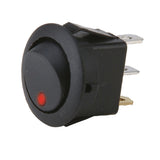 Install Bay IBRRSR round rocker switch with red LED, no leads, 20amp, designed for versatile power control.