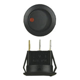 Install Bay IBRRSR round rocker switch without leads provides stable ON and OFF operation with red illumination and durable 20A switching performance daily use.