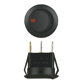 Install Bay IBRRSR round rocker switch without leads provides stable ON and OFF operation with red illumination and durable 20A switching performance daily use.