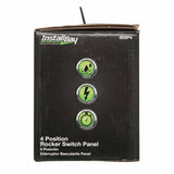 Install Bay IBSP4 Panel Switches - 4 Switch Panel with four black switches for controlling electrical equipment. Install Bay IBSP4 Panel Switches - 4 Switch Panel with four black switches for controlling electrical equipment.