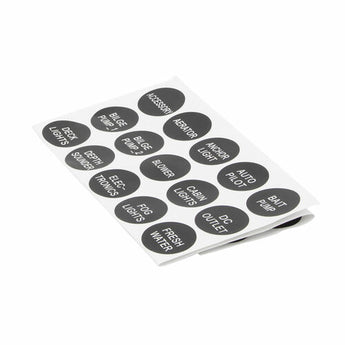 Label stickers for marine 4 switch panel, including deck lights, auto pilot, cabin outlet, and more.