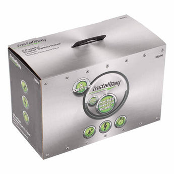 Install Bay IBSP6 packaging for 6 switch panel with logo and features displayed on box.
