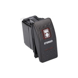 Install Bay IBSSR Panel Switch - Panel Mount LED Switch used in vehicle audio systems.