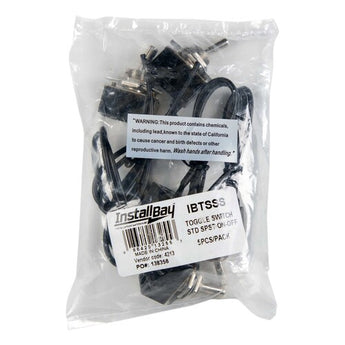  Install Bay IBTSSS toggle switch for standard single pole single throw on-off operation