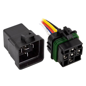 Install Bay IBW-24VRLH water resistant relay with prewired socket and 5 pins, ideal for automotive applications.