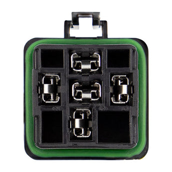 Install Bay IBW-24VRLH water resistant relay with prewired socket and 5 pins, ideal for automotive applications.