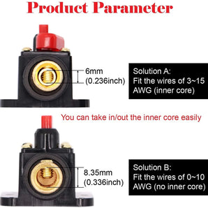 Absolute ICB200 4/8 AWG 200 Amp in-line Circuit Breaker with Manual Reset with Manual Reset Car Auto Marine Boat Stereo