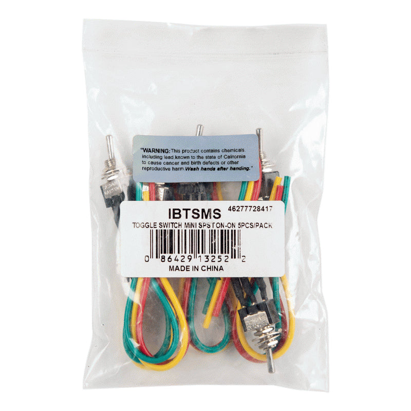 Install Bay IBTSMS Toggle Switch Mini Spst on-on - Package of 5