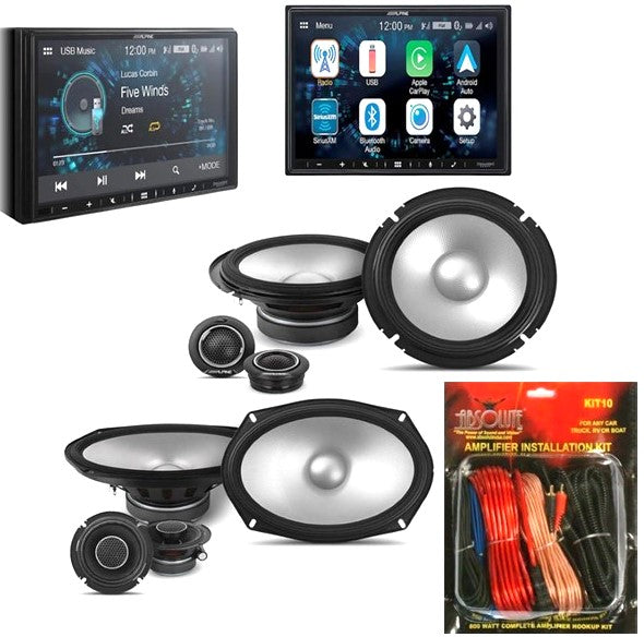 Alpine ILX-W670 Receiver S2-S65C 6.5 S2-S69C 6x9 Component Speaker KIT10 AMP Kit