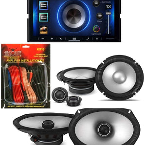 Alpine ILX-W670 S-S65C 6.5" Component & S2-S69 6x9" Coaxial Speakers & KIT10 AMP Kit