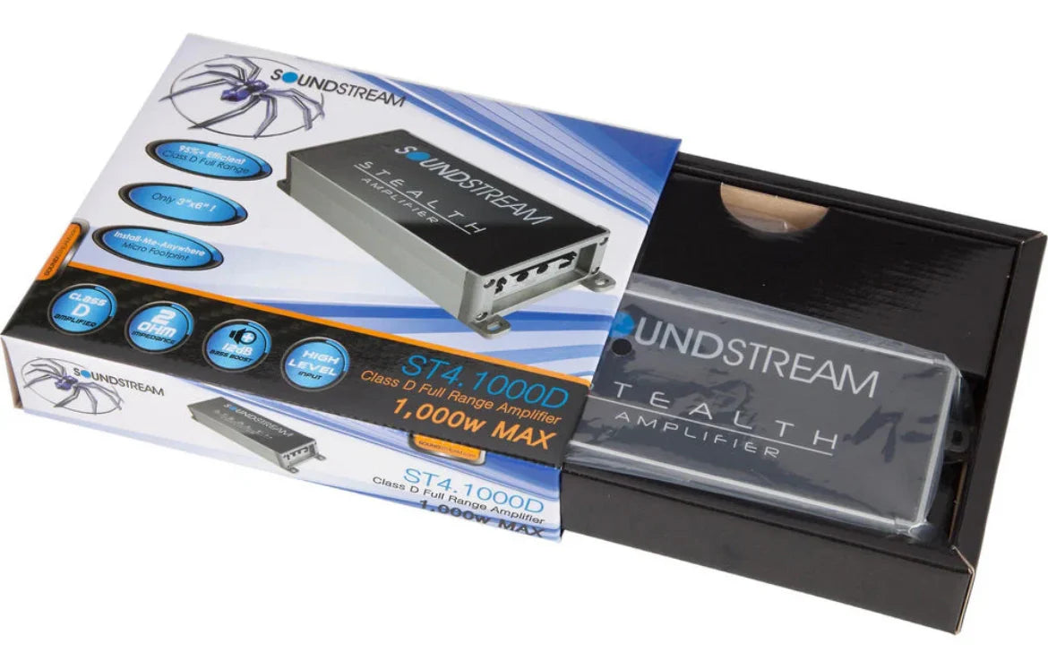 Soundstream ST2.1000D Stealth Series 1000W Class D 2-Channel Amplifier