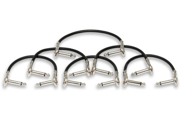 Hosa IRG-600.5 Low-profile Right Angle to Right Angle Guitar Patch Cable - 6 inch (6-pack)