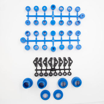 Install Bay JW-93ED Universal Power Window Set components for 2-door vehicles, featuring motors and tracks.