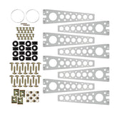 Install Bay JW-93ED Universal Power Window Set components for 2-door vehicles, featuring motors and tracks.