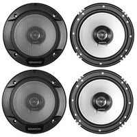 4 x Kenwood KFC-1666S 300W 6.5" 2-Way Sport Series Flush Mount Coaxial Speakers w/ Paper Tweeters with Speaker Wire