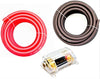 0 Gauge Wire Red / Black Amplifier Amp Power/Ground Cable 1/0 Set - Free Fuse