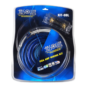 Absolute KIT0BL Complete 0 Gauge Blue Amp Kit with RCA Interconnect Cable (Blue)