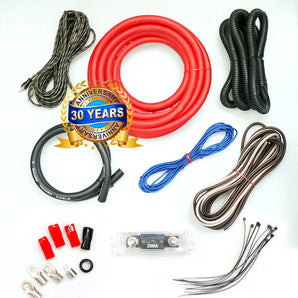 NEW X-Brand 0 Gauge Amp Kit Amplifier Install Wiring HOT 0 Ga Wire RED - 5500W