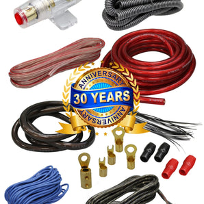 XP Audio 3500W Car Audio Blue 4 Gauge Pro AMP / Amplifier Power Wiring Kit ANL