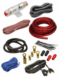 Thumbnail for 4 Gauge Amp Kit Amplifier Install Wiring Complete 4 Ga Wire 2300W Blue