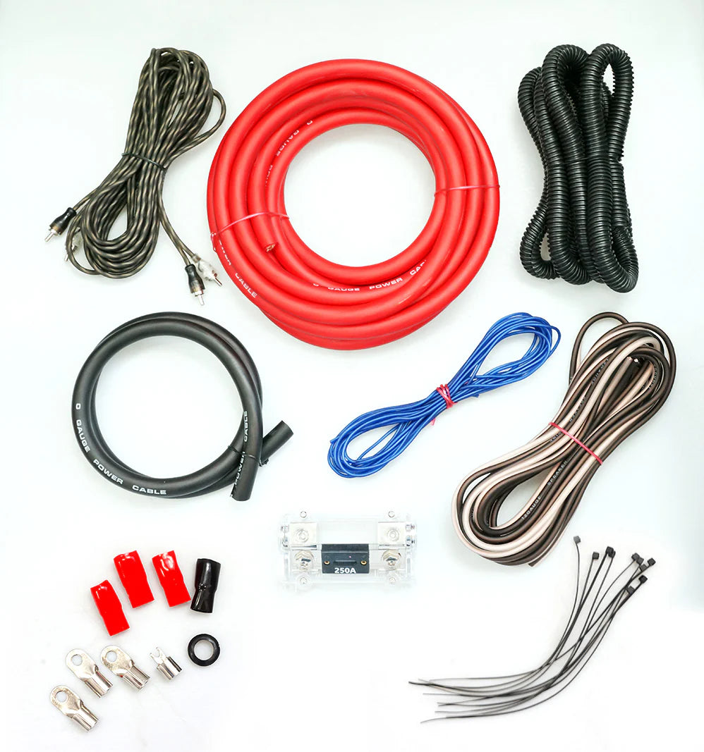 Complete 5000W 0 Gauge Car Amplifier Installation Wiring Kit Amp PK1 0 GA Red