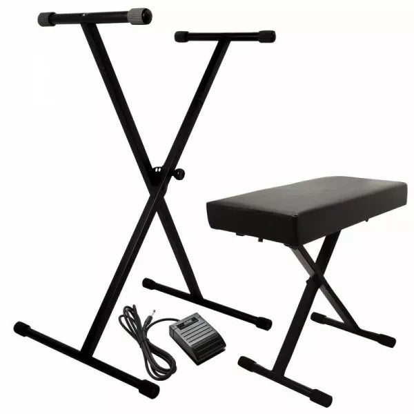 On-Stage KPK6520-CB Keyboard Stand and Bench Pack with Keyboard Sustain Pedal