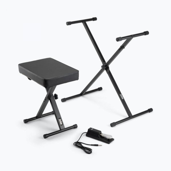 On-Stage KPK6550 Keyboard Stand and Bench Pack with Keyboard Sustain Pedal