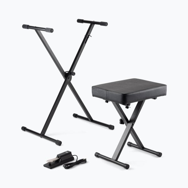 On-Stage KPK6550 Keyboard Stand and Bench Pack with Keyboard Sustain Pedal