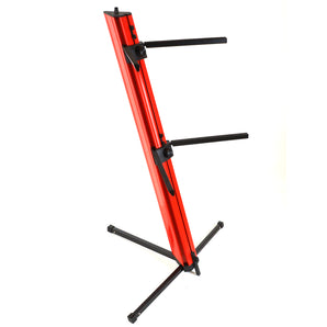 MR DJ KS1000R PRO Red 2-Tier Red Column Keyboard Stand W 5/8" Mic Mount