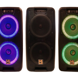 MR DJ LETS DANCE+ Dual 10" 3500W Battery Powered Bluetooth Speaker Microphone Party Speaker