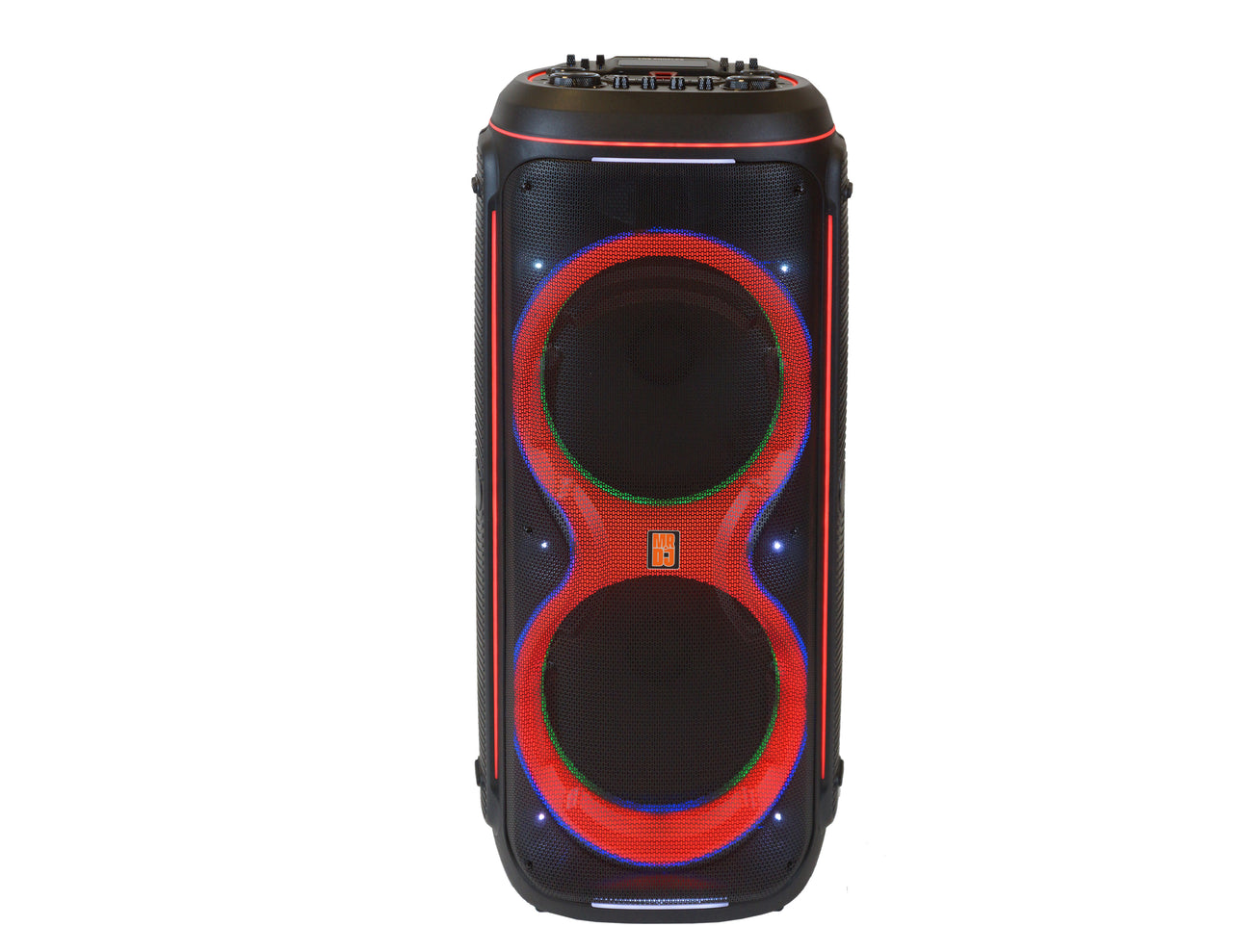 2 MR DJ LOS ANGELES Dual 15” Powered Rechargeable Bluetooth DJ Speaker 6000W Active PA System