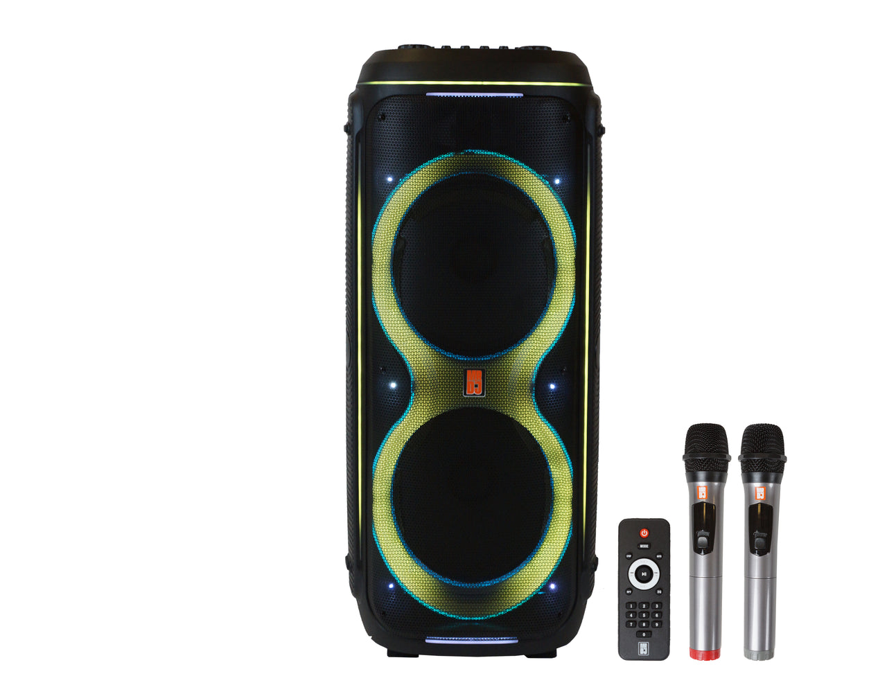 2 MR DJ LOS ANGELES Dual 15” Powered Rechargeable Bluetooth DJ Speaker 6000W Active PA System