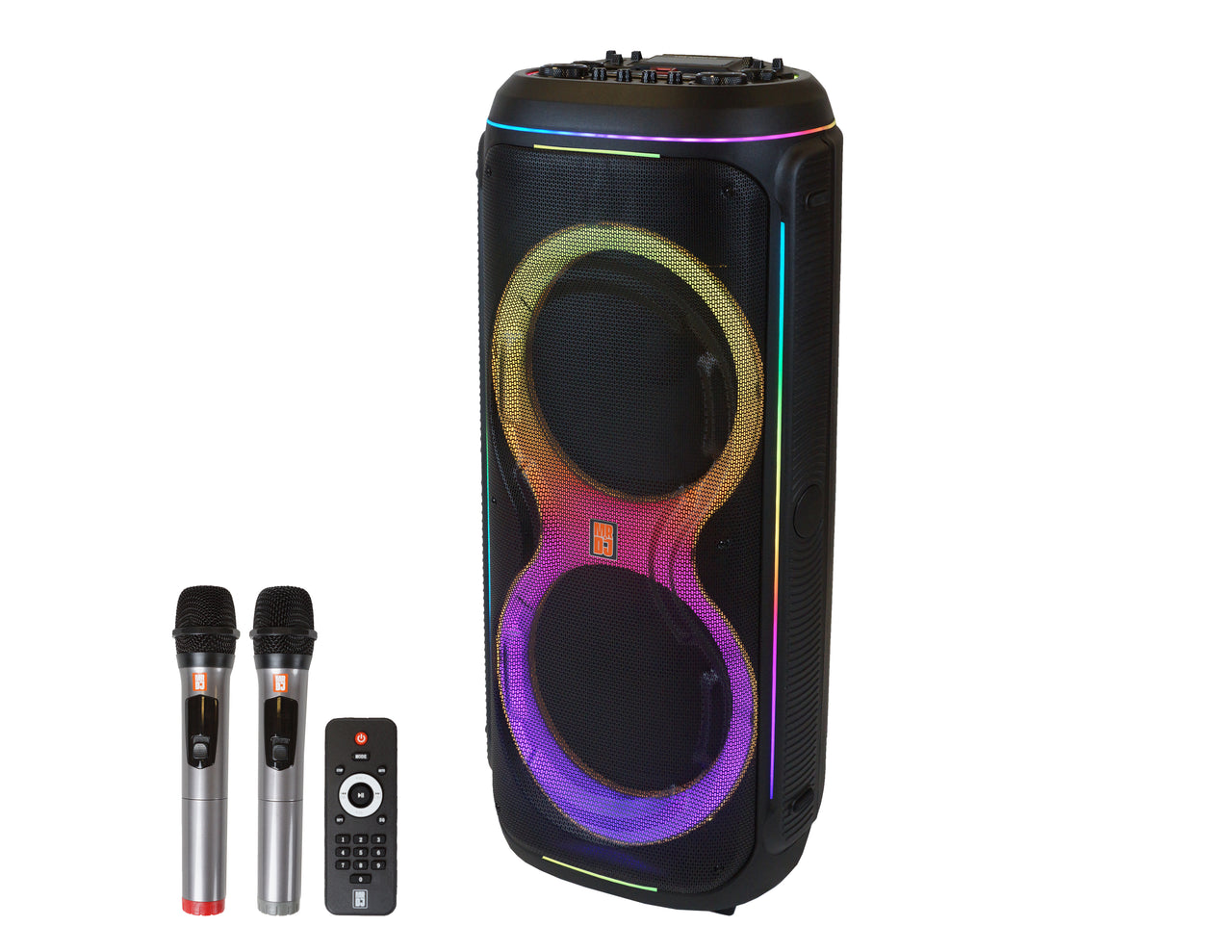 2 MR DJ LOS ANGELES Dual 15” Powered Rechargeable Bluetooth DJ Speaker 6000W Active PA System