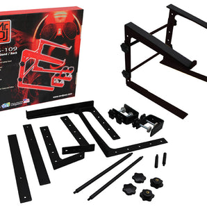 MR DJ LTS109BK Laptop Computer Stand Black Mobile Disc Jockey PC Table Rack Mount Clamp Bracket