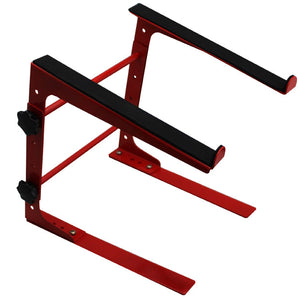MR DJ LTS109RD Laptop Computer Stand Red Mobile Disc Jockey PC Table Rack Mount Clamp Bracket