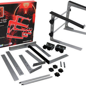 MR DJ LTS109SI Laptop Computer Stand Silver Mobile Disc Jockey PC Table Rack Mount Clamp Bracket