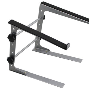 MR DJ LTS109SI Laptop Computer Stand Silver Mobile Disc Jockey PC Table Rack Mount Clamp Bracket