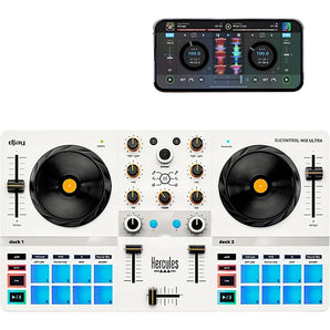 Hercules DJ Control Mix Ultra Portable DJ Controller for djay White