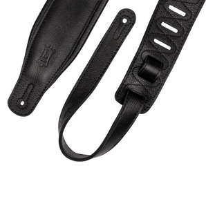 Levy's Leathers M26GP-BLK-BLK Garment Leather Guitar Strap - Black Backing