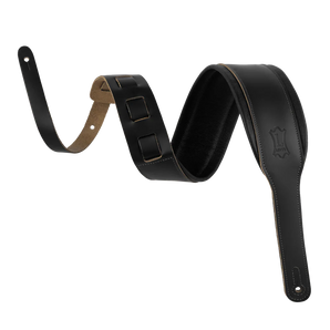 Levy's Leathers M26PD-BLK-XL 3" Wide Amped Leather Series Guitar Strap - Black