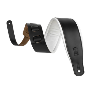Levy's Leathers M26PD-BLK_WHT Top Grain Leather Guitar Straps - Black and White Tuxedo