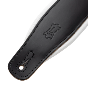 Levy's Leathers M26PD-BLK_WHT Top Grain Leather Guitar Straps - Black and White Tuxedo