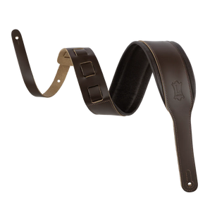 Levy's Leathers M26PD-DBR-ACO 3" Wide Amped Leather Series Acoustic Guitar Strap - Dark Brown