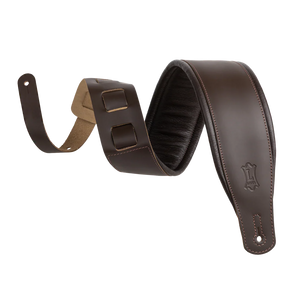 Levy's Leathers M26PD-DBR-XL 3" Wide Amped Leather Series Extra Long Guitar Strap - Dark Brown