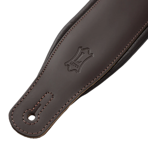 Levy's Leathers M26PD-DBR-XL 3" Wide Amped Leather Series Extra Long Guitar Strap - Dark Brown