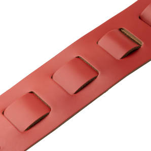 Levy's Leathers M26PD-RED-WHT 3" Wide Amped Leather Series Guitar Strap - Red & White