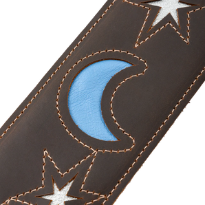 Levy's Leathers M4MN-DBR Sunbird Series Guitar Strap Hummingbird Design - Dark Brown