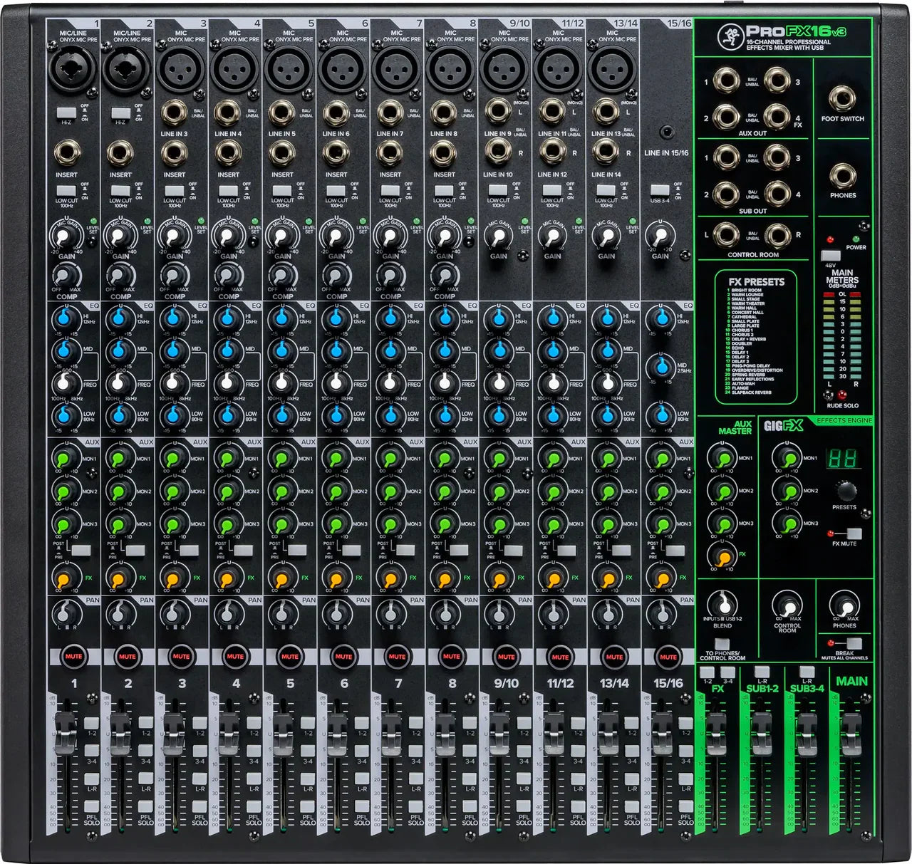 Mackie CR5-XBT Bluetooth Studio Monitor + ProFX16v3 16-Ch Mixer USB Effects